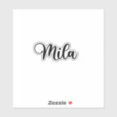 Mila Name - Handgeschriebene Kalligrafie Aufkleber (Blatt)