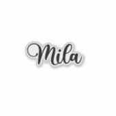 Mila Name - Handgeschriebene Kalligrafie Aufkleber (Vorderseite)