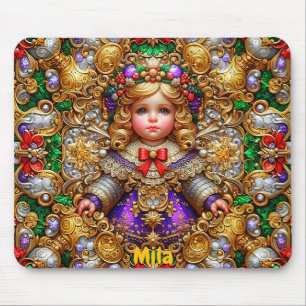 MILA ~ Vintage Weihnachtsdoll ~ Mousepad