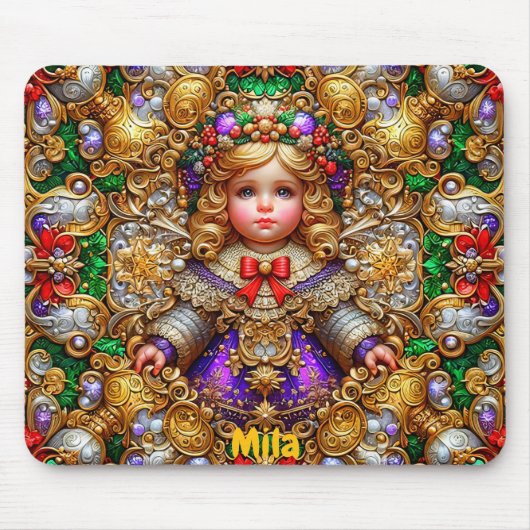 MILA ~ Vintage Weihnachtsdoll ~ Mousepad (Vorne)