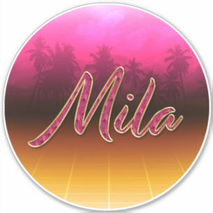 Mila Vorname Name golden pink Aufkleber Sticker