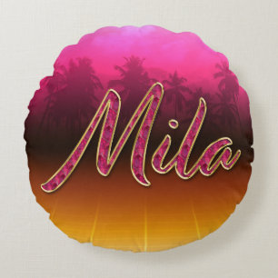 Mila Vorname Name golden pink Kissen