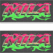 Mila Vorname Name Graffiti Aufkleber Sticker (Vorderseite)