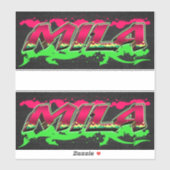 Mila Vorname Name Graffiti Aufkleber Sticker (Blatt)