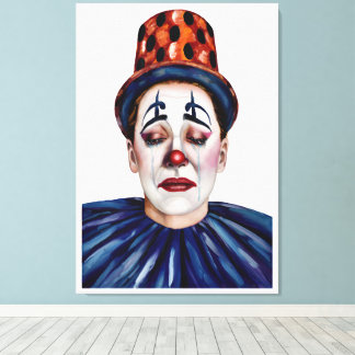 Mila Wears the Smile Too Well – A Clowns Portrait Leinwanddruck