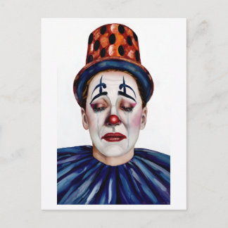 Mila Wears the Smile Too Well – A Clowns Portrait Postkarte