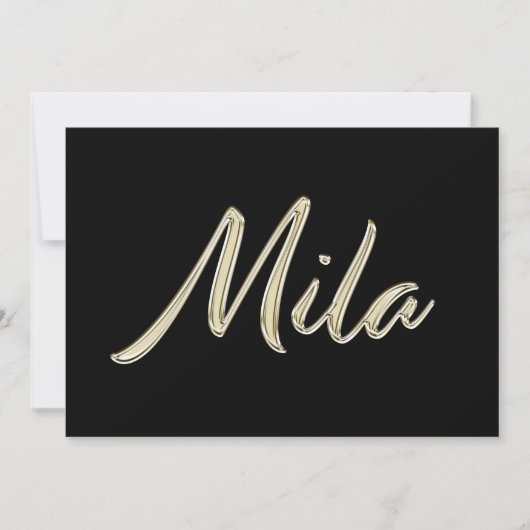 Mila white gold Handwriting Karte (Vorderseite)
