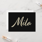 Mila white gold Handwriting Karte (Vorderseite/Rückseite Beispiel)