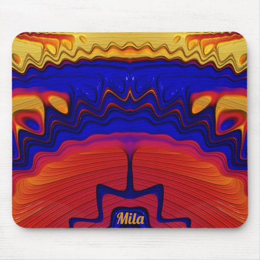 MILA ~ Zany Hot Yellow, Red, Orange und Blue Mousepad (Vorne)