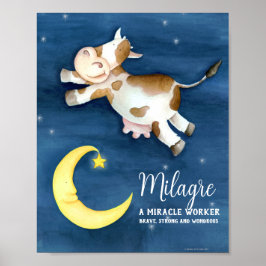 Milagre Name bedeutet "whimsy cow art" über dem Mo Poster