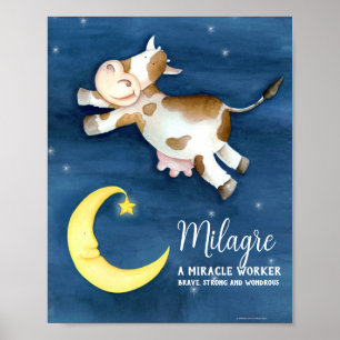 Milagre Name Bedeutung Whimsy Kuh Kunst über dem M Poster