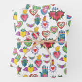 Milagros Flaming Hearts Liebe Geschenkpapier Set (Beispiel)