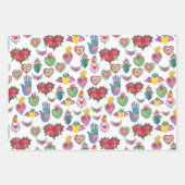 Milagros Flaming Hearts Liebe Geschenkpapier Set (Vorderseite)