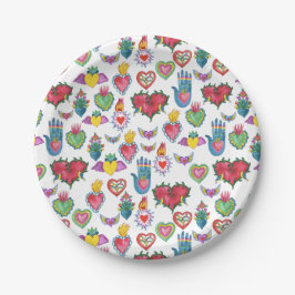 Milagros Flaming Hearts Liebe Pappteller