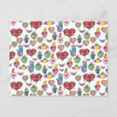 Milagros Flaming Hearts Liebe Postkarte (Vorderseite)