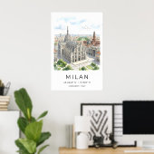 Milan Cathedral Art Print Black and White Poster (Heimbüro)