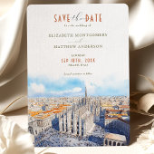 Milan Duomo Save the Date Watercolor Einladung