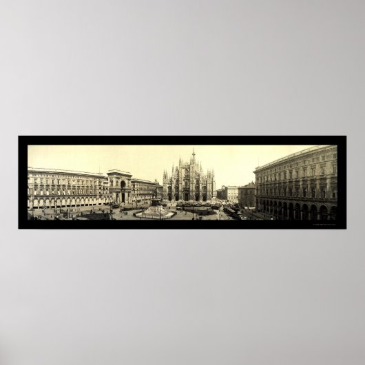 Milan Duomo Square Italien Foto 1909 Poster (Vorne)