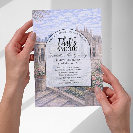 Milan Italian Themed Bridal Shower Einladung