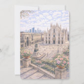 Milan Italian Themed Bridal Shower Einladung (Rückseite)