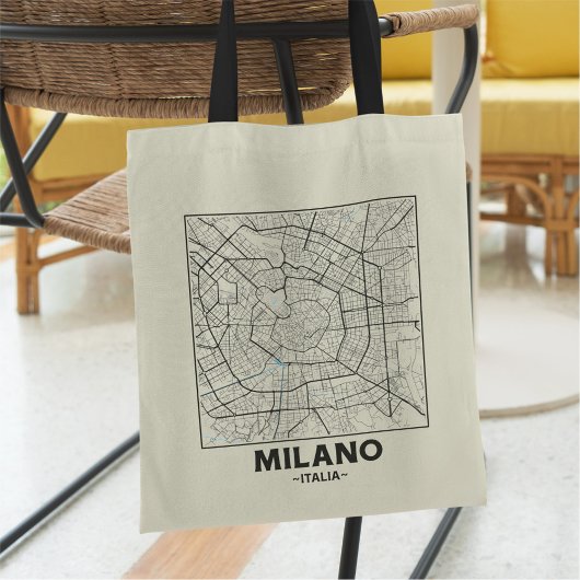 Milan, Italy City Map Tote Bag Tragetasche