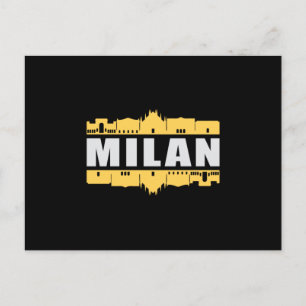 Milan Italy City Skyline Cityscape Funny Gift Postkarte