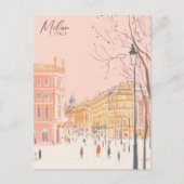 Milan Italy Gouache Paint Illustration Travel Postkarte (Vorderseite)