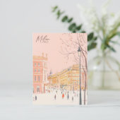 Milan Italy Gouache Paint Illustration Travel Postkarte (Stehend Vorderseite)