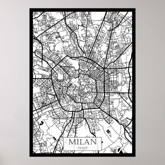 Milan Italy Map Poster (Vorne)