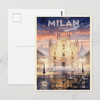 Milan Italy Vintage Travel Postkarte