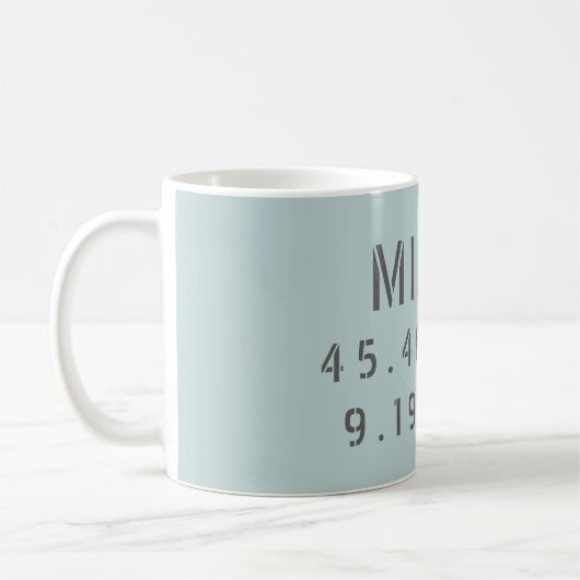 Milan Latitude Longitude Kaffeetasse (Links)