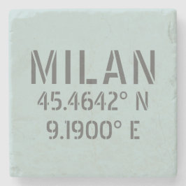 Milan Latitude Longitude Steinuntersetzer