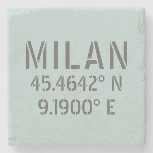 Milan Latitude Longitude Steinuntersetzer (Vorderseite)
