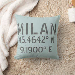 Milan Latitude und Longitude Kissen
