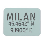 Milan Latitude und Longitude Magnet (Horizontal)