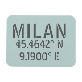 Milan Latitude und Longitude Magnet