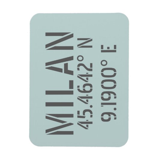 Milan Latitude und Longitude Magnet (Vertikal)