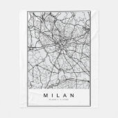 Milan Map Illustration Fleecedecke (Vorderseite)