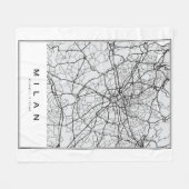 Milan Map Illustration Fleecedecke (Vorderseite (Horizontal))