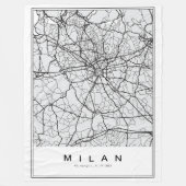Milan Map Illustration Fleecedecke (Vorderseite)