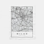 Milan Map Illustration Fleecedecke (Vorderseite)