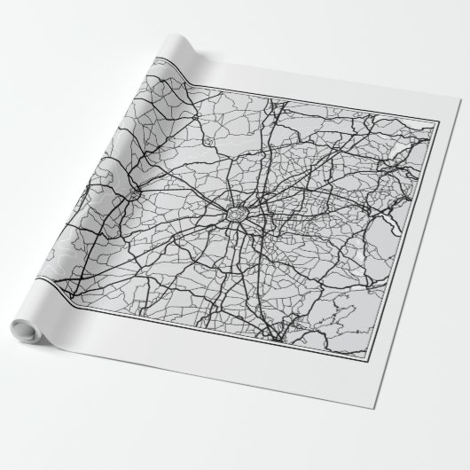 Milan Map Illustration Geschenkpapier (Ungerollt)