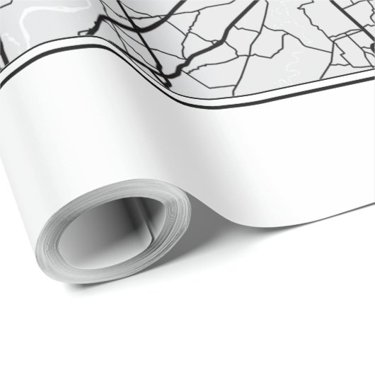 Milan Map Illustration Geschenkpapier (Rolleneckpunkt)