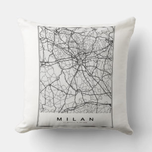 Milan Map Illustration Kissen