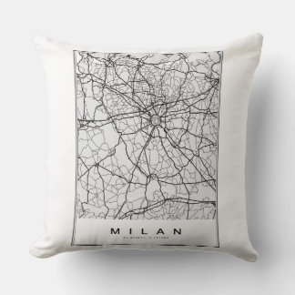 Milan Map Illustration Kissen