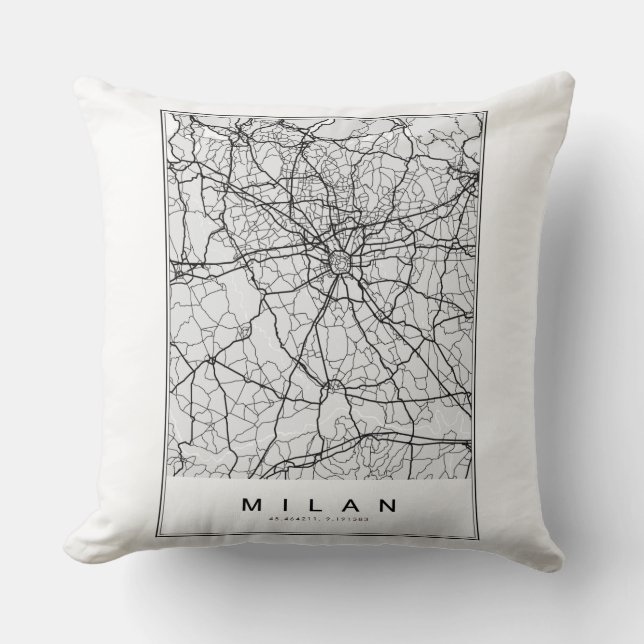 Milan Map Illustration Kissen (Vorderseite)
