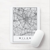 Milan Map Illustration Mousepad (Mit Mouse)