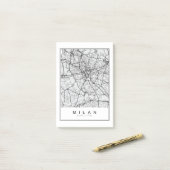 Milan Map Illustration Post-it Klebezettel (Auf Schreibtisch)