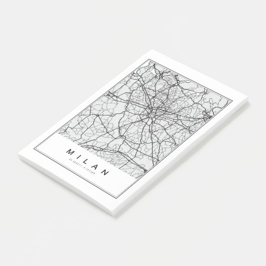 Milan Map Illustration Post-it Klebezettel (angewinkelt)