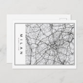 Milan Map Illustration Postkarte (Vorne/Hinten)